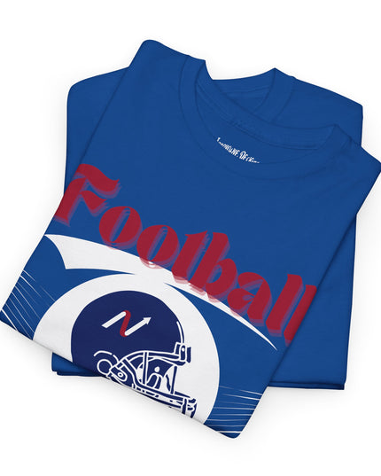 Royal Blue & Red Style Football Season--Gildan Adult Unisex Heavy Cotton T-Shirt