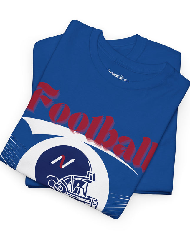 Royal Blue & Red Style Football Season--Gildan Adult Unisex Heavy Cotton T-Shirt