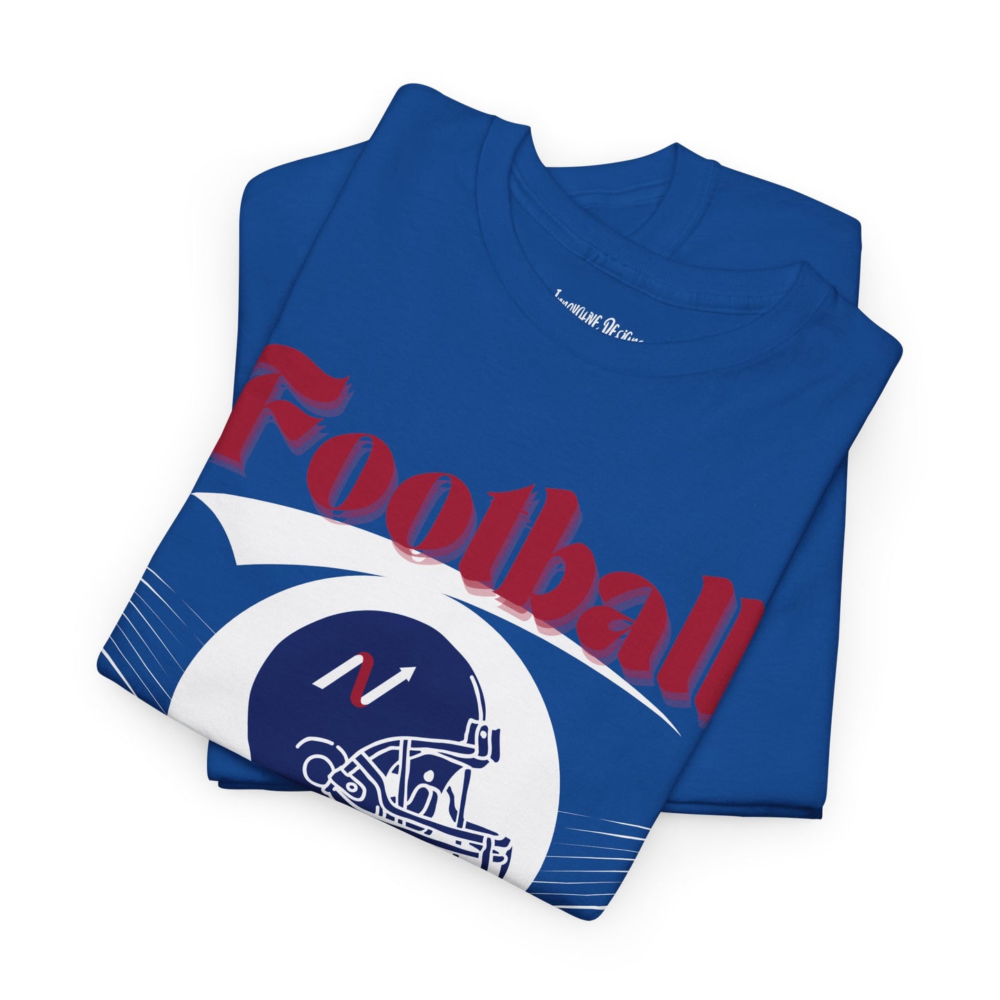 Royal Blue & Red Style Football Season--Gildan Adult Unisex Heavy Cotton T-Shirt