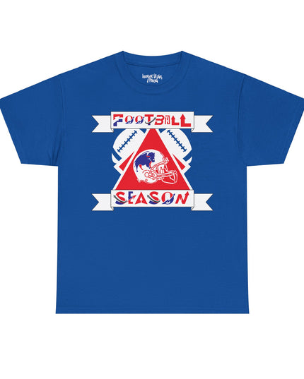 Red & Blue Style Football Season - Gildan Adult Unisex Heavy Cotton T-Shirt