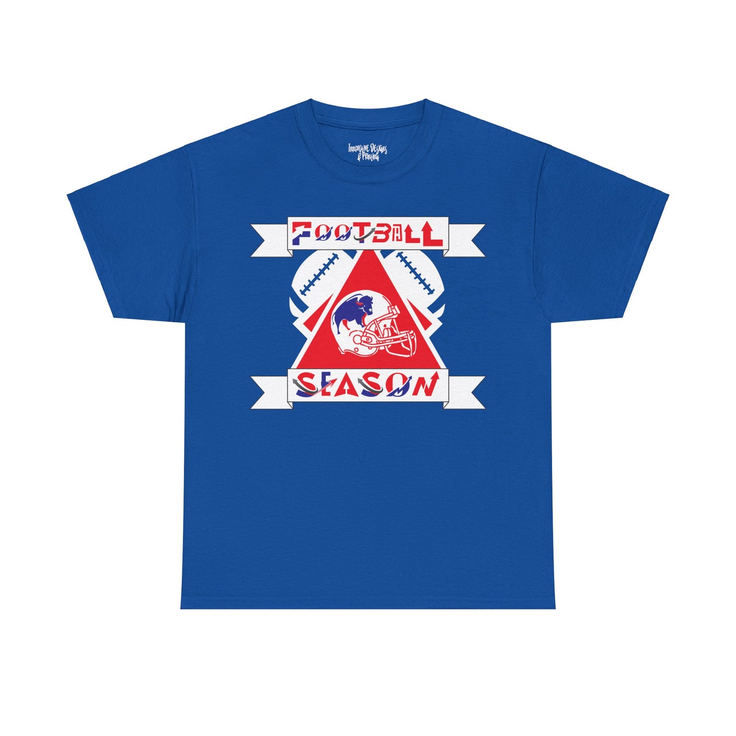 Red & Blue Style Football Season - Gildan Adult Unisex Heavy Cotton T-Shirt