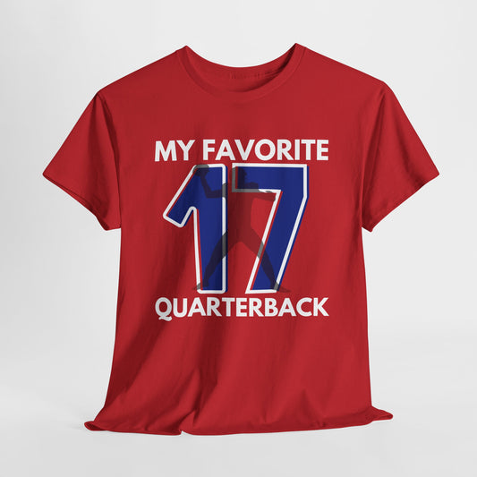 My Favorite Quarterback - Red/Blue - Adult Heavy Cotton T-Shirt