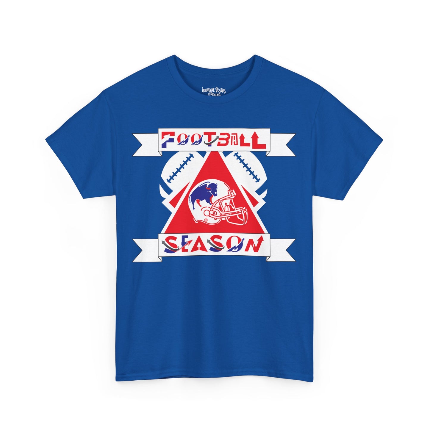 Red & Blue Style Football Season - Gildan Adult Unisex Heavy Cotton T-Shirt