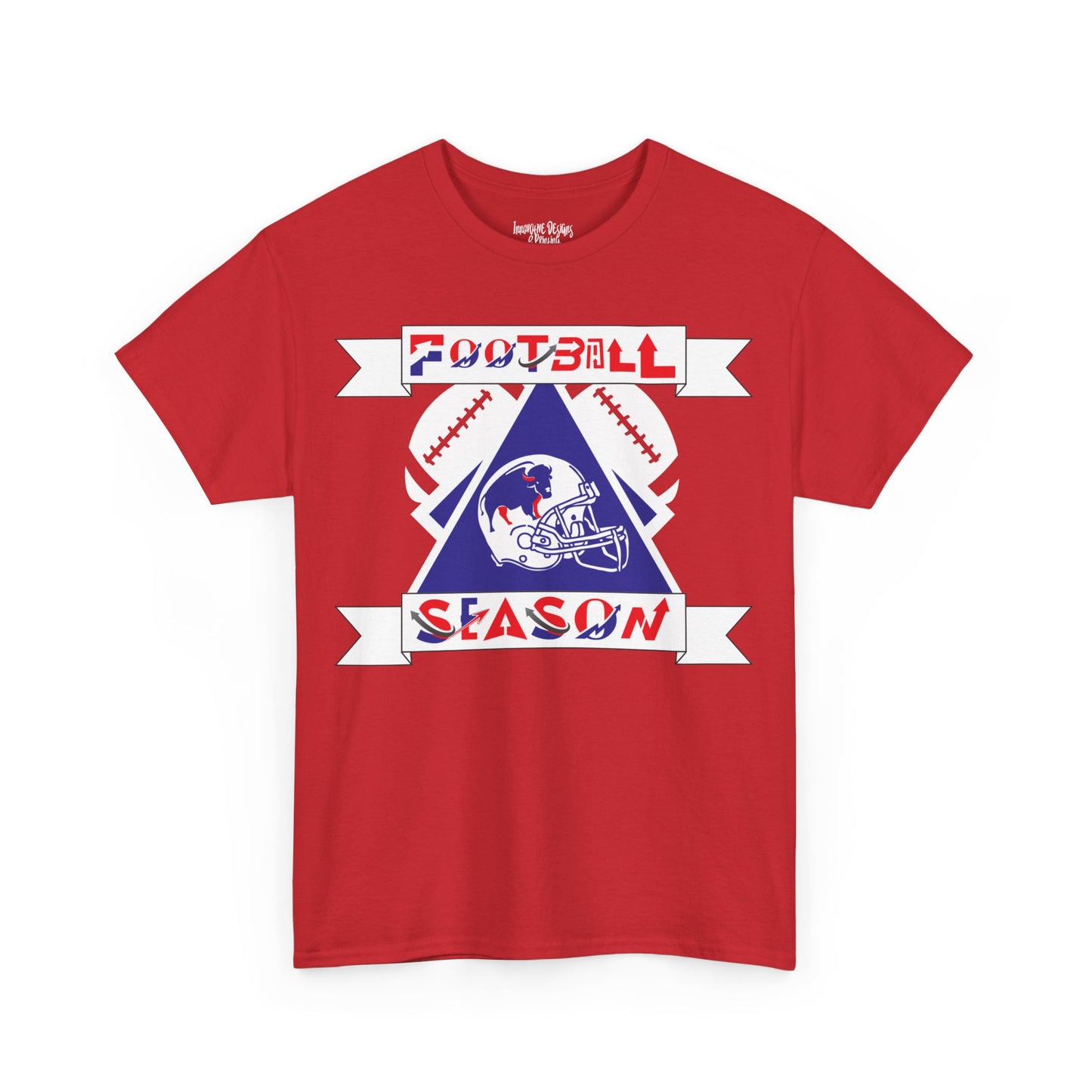 Red & Blue Style Football Season - Gildan Adult Unisex Heavy Cotton T-Shirt