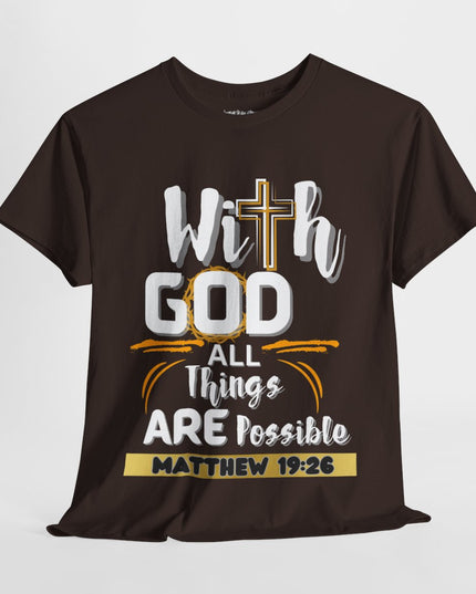 ✝️ With GOD All Things Are Possible ✝️ - Unisex Heavy Cotton T-Shirt
