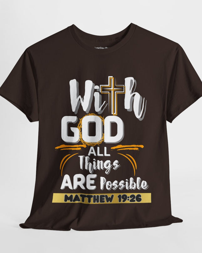 ✝️ With GOD All Things Are Possible ✝️ - Unisex Heavy Cotton T-Shirt
