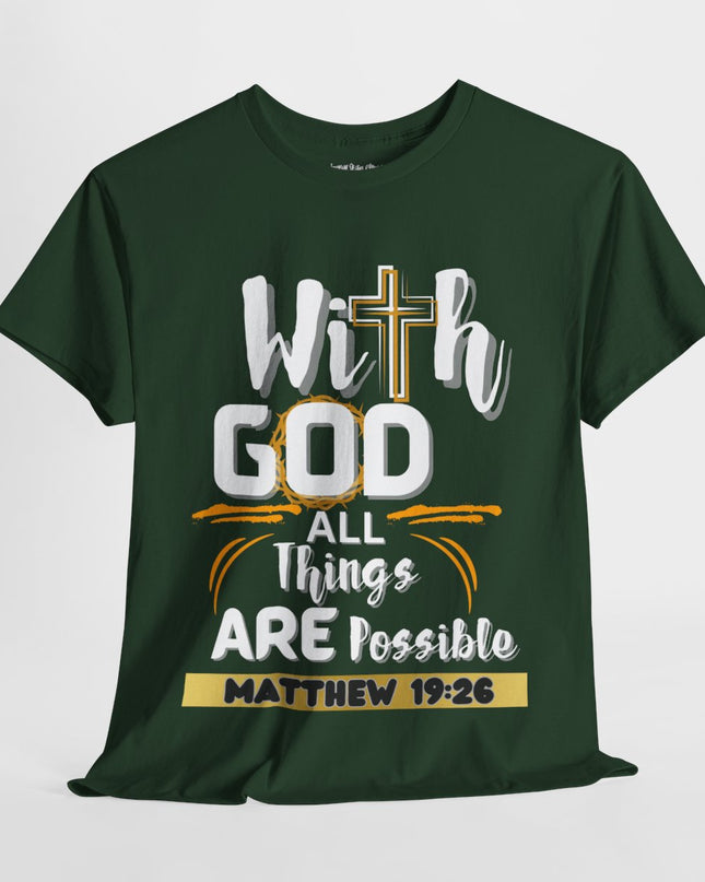 ✝️ With GOD All Things Are Possible ✝️ - Unisex Heavy Cotton T-Shirt