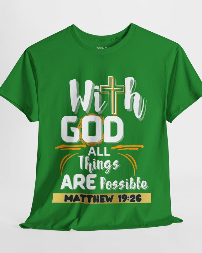 ✝️ With GOD All Things Are Possible ✝️ - Unisex Heavy Cotton T-Shirt