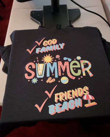 Summer Time - God/Family/Friends/Beach - Unisex Heavy Cotton T-Shirt
