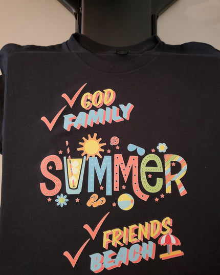 Summer Time - God/Family/Friends/Beach - Unisex Heavy Cotton T-Shirt