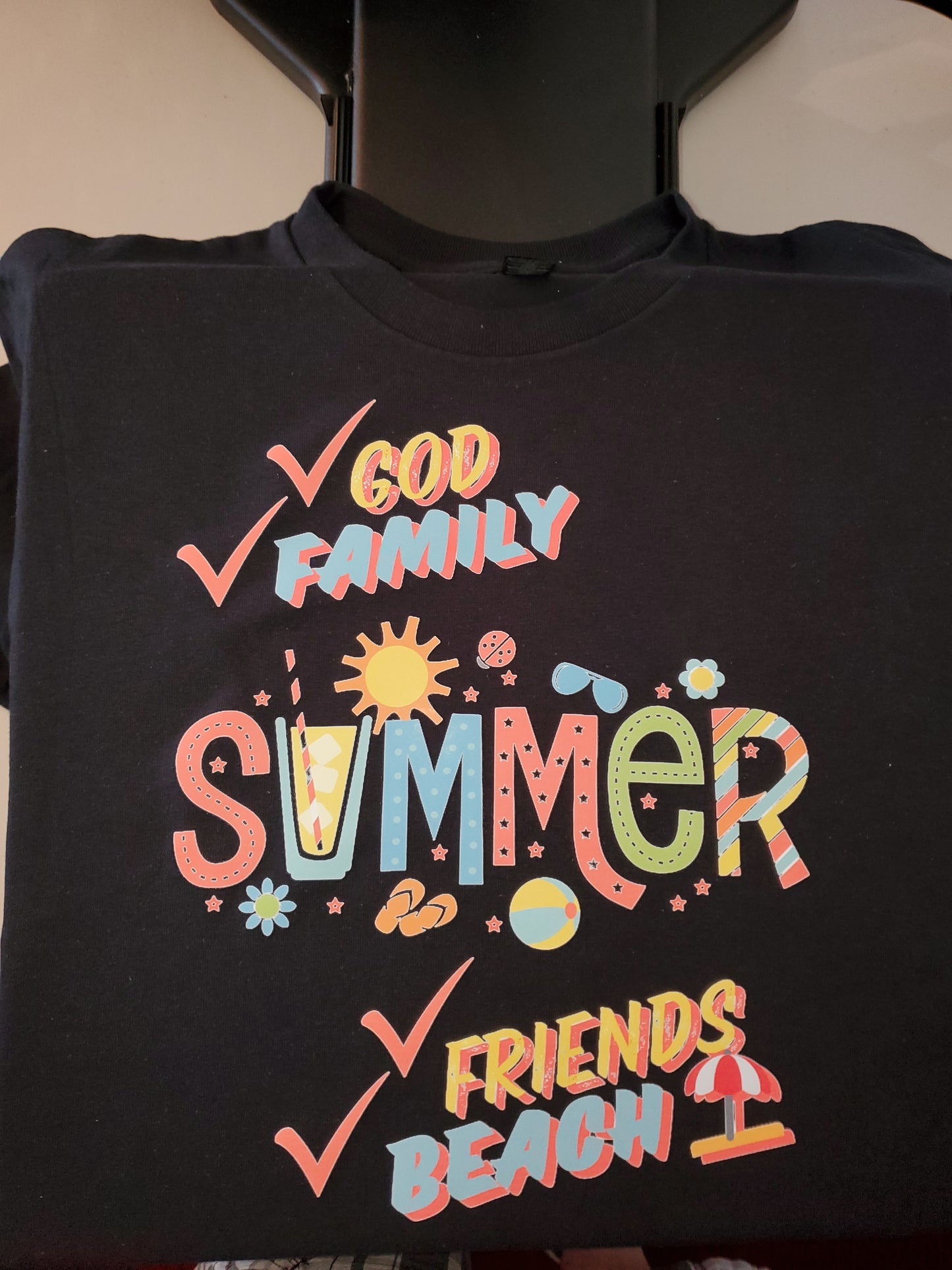 Summer Time - God/Family/Friends/Beach - Unisex Heavy Cotton T-Shirt