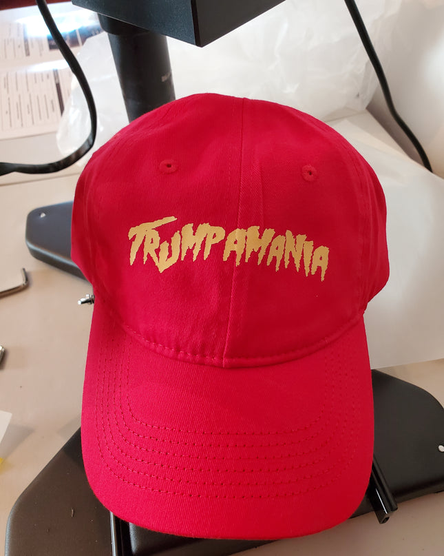 Trumpamania - Red w/Yellow Lettering - 6-Panel Twill Unstructured Baseball Cap