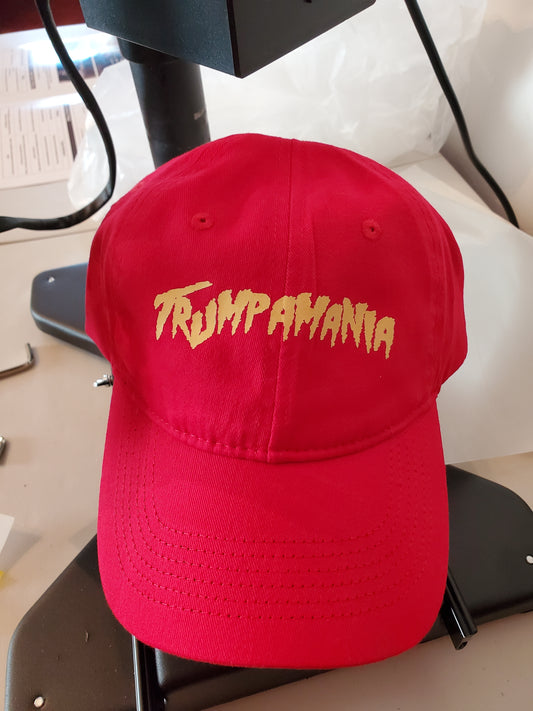 Trumpamania - Red w/Yellow Lettering - 6-Panel Twill Unstructured Baseball Cap