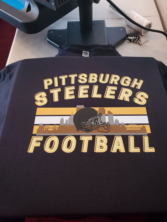 Pittsburgh Steelers Football - Black Adult Unisex Heavy Cotton T-Shirt