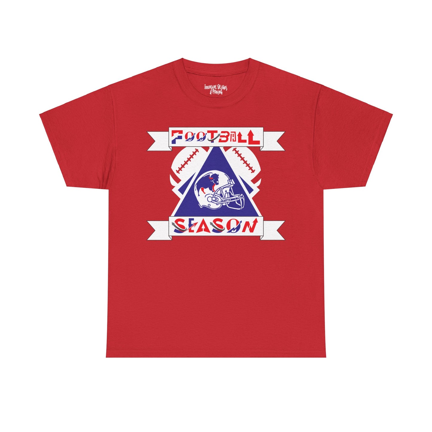 Red & Blue Style Football Season - Gildan Adult Unisex Heavy Cotton T-Shirt