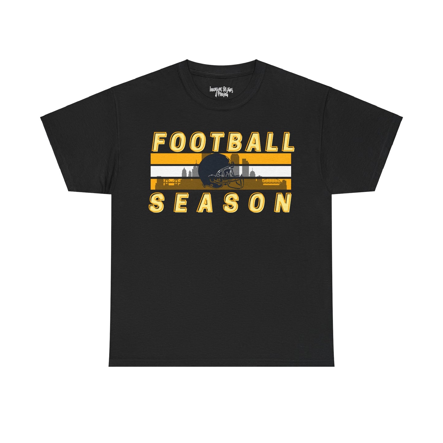 Black & Gold Style Football Season - Gildan Adult Unisex Heavy Cotton T-Shirt