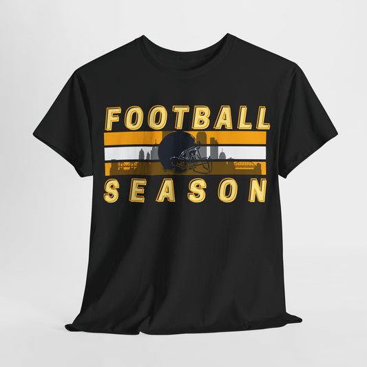 Black & Gold Style Football Season - Gildan Adult Unisex Heavy Cotton T-Shirt