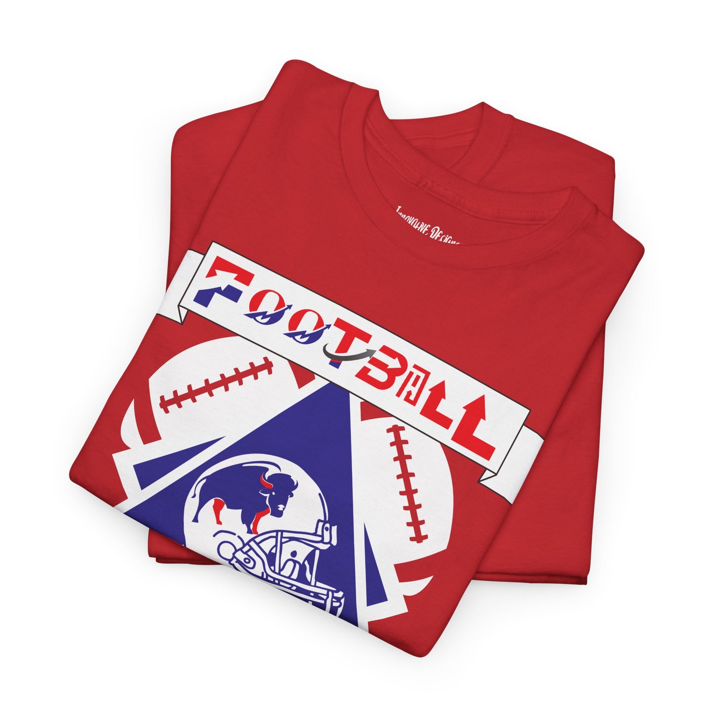 Red & Blue Style Football Season - Gildan Adult Unisex Heavy Cotton T-Shirt