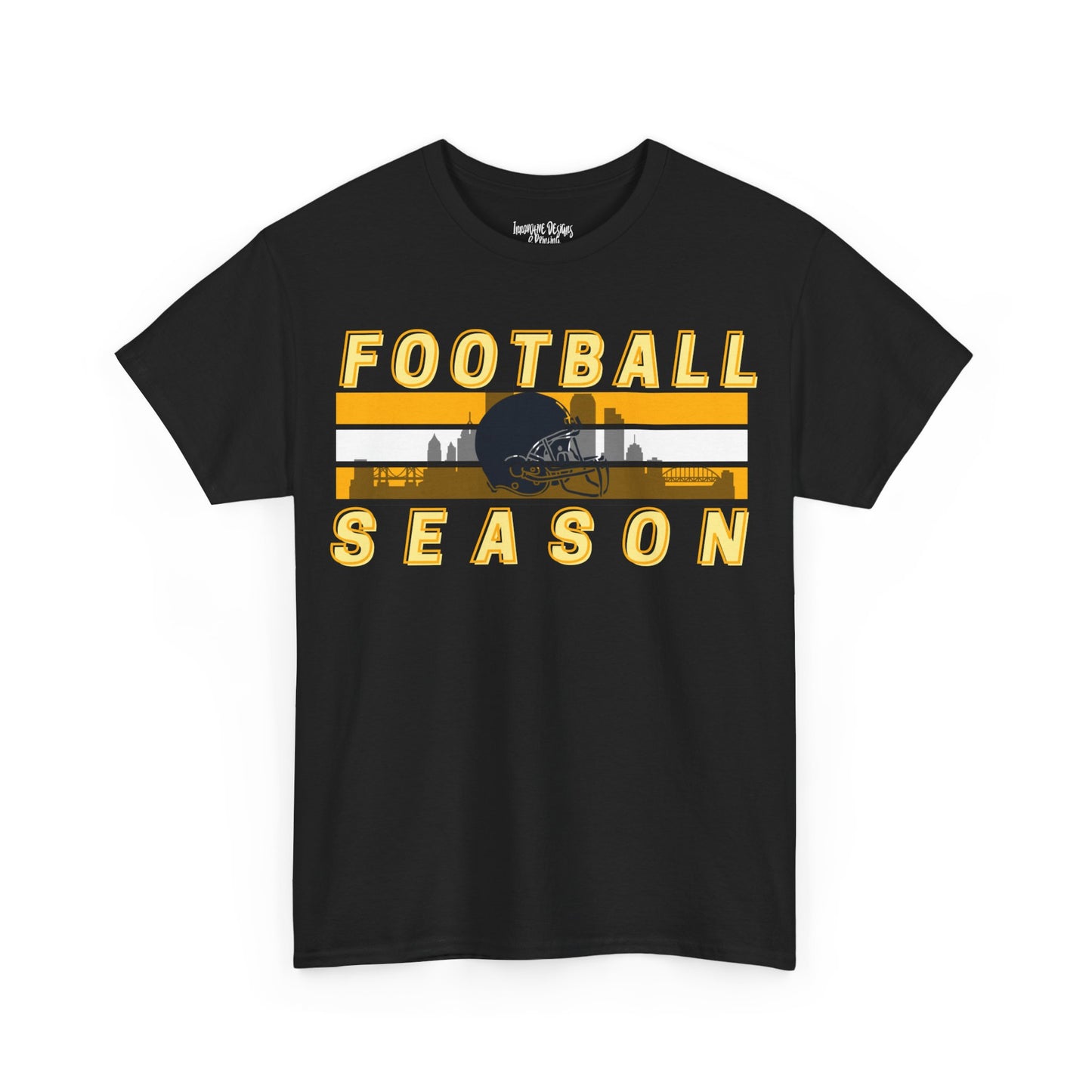 Black & Gold Style Football Season - Gildan Adult Unisex Heavy Cotton T-Shirt