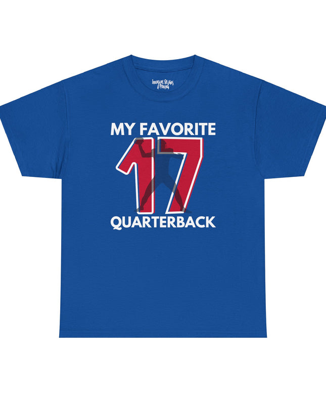 My Favorite Quarterback - Red/Blue - Adult Heavy Cotton T-Shirt