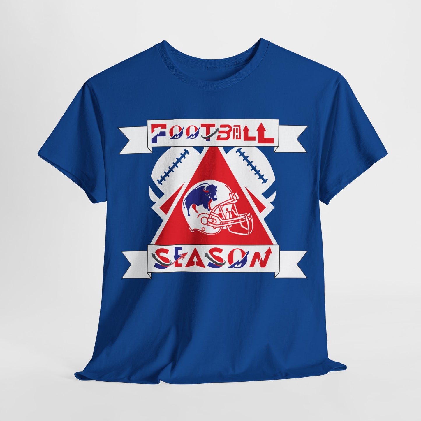 Red & Blue Style Football Season - Gildan Adult Unisex Heavy Cotton T-Shirt