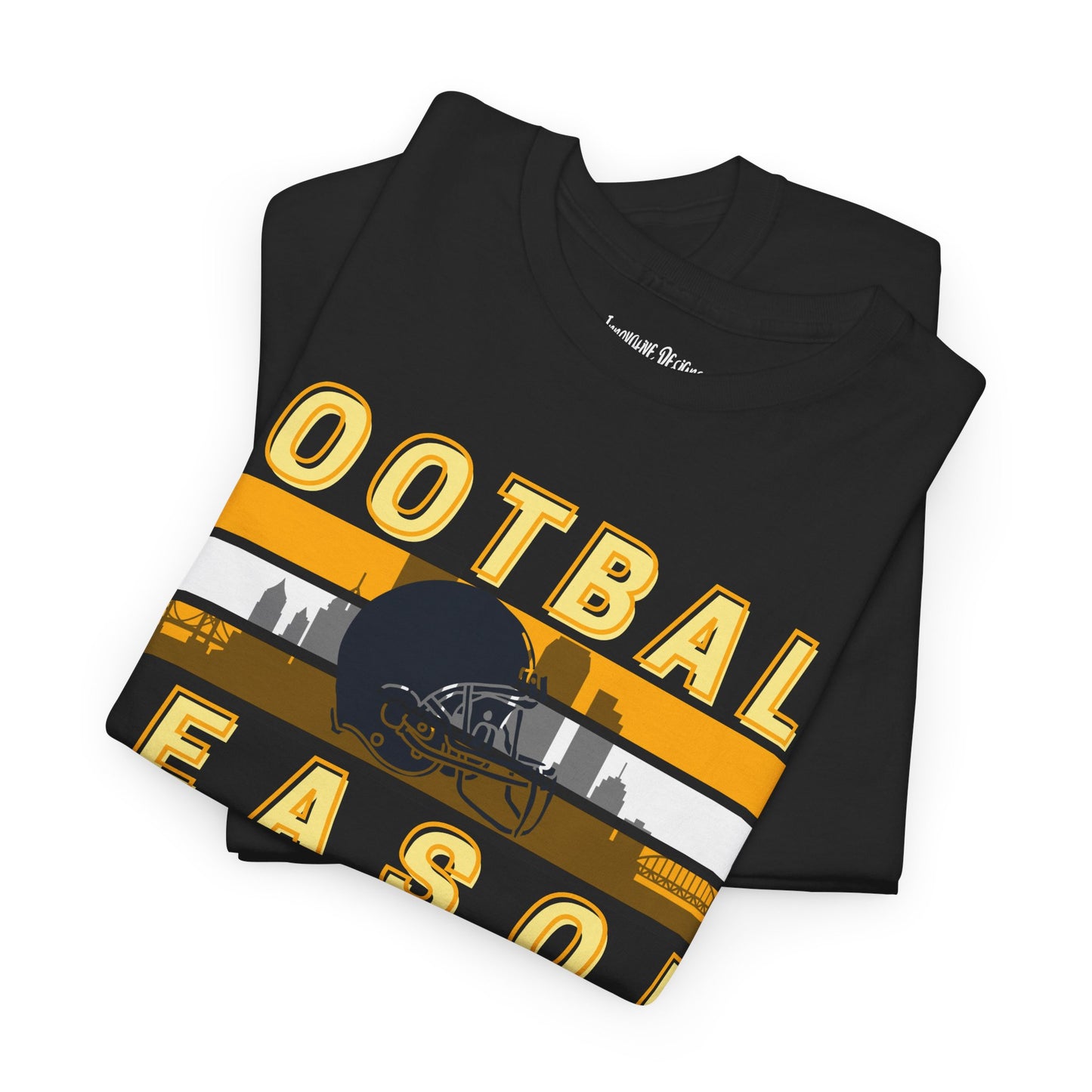 Black & Gold Style Football Season - Gildan Adult Unisex Heavy Cotton T-Shirt