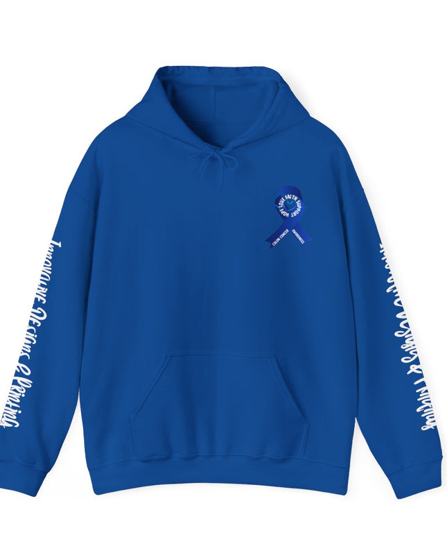 I Wear Blue In March - Colon Cancer Awareness - Unisex Heavy Blend Hoodie