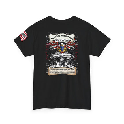 The First Amendment - Protects You From Government – Adult Unisex Heavy Cotton T-Shirt