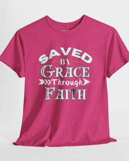 Saved By Grace Through Faith - Adult Gildan Unisex Heavy Cotton T-Shirt