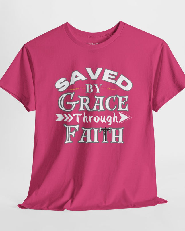 Saved By Grace Through Faith - Adult Gildan Unisex Heavy Cotton T-Shirt