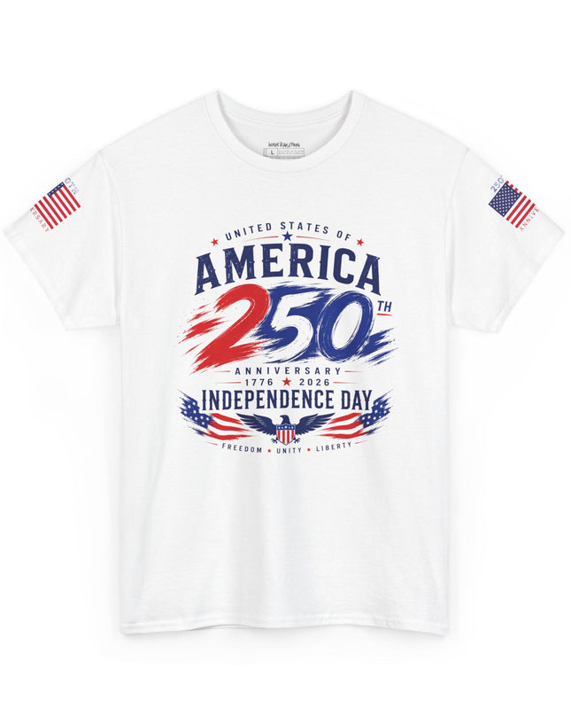 America 250th Anniversary - Independence Day – Patriotic Unisex Heavy Cotton T-Shirt