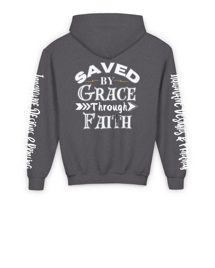 Saved By Grace Through Faith - Heavy Blend Youth Hoodie