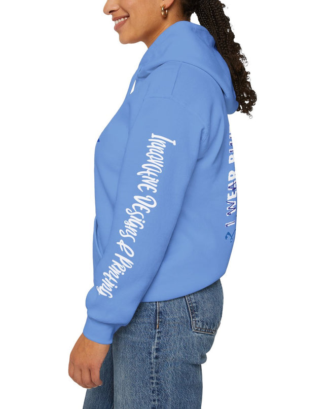 I Wear Blue In March - Colon Cancer Awareness - Unisex Heavy Blend Hoodie