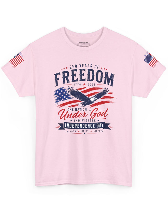 🇺🇸250 Years of Freedom – One Nation Under God – Independence Day Patriotic Unisex Heavy Cotton T-Shirt