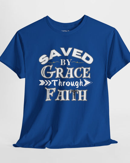 Saved By Grace Through Faith - Adult Gildan Unisex Heavy Cotton T-Shirt