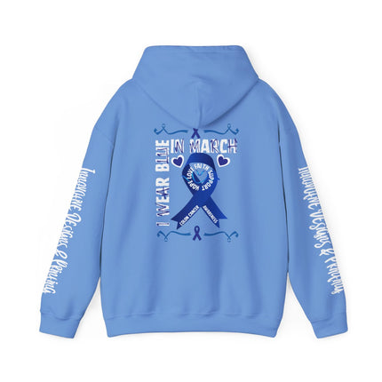 I Wear Blue In March - Colon Cancer Awareness - Unisex Heavy Blend Hoodie