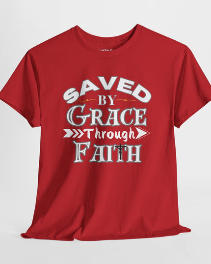 Saved By Grace Through Faith - Adult Gildan Unisex Heavy Cotton T-Shirt