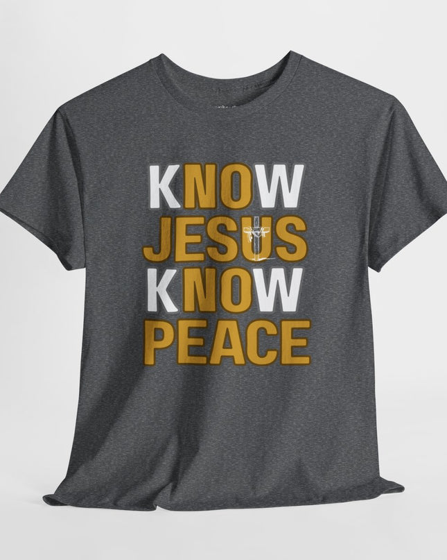 Know Jesus, Know Peace – No Jesus, No Peace -
Adult Gildan Heavy Cotton T-Shirt