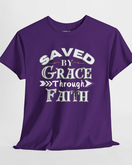Saved By Grace Through Faith - Adult Gildan Unisex Heavy Cotton T-Shirt