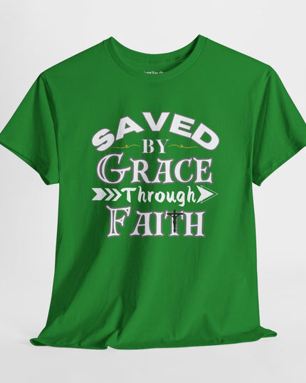 Saved By Grace Through Faith - Adult Gildan Unisex Heavy Cotton T-Shirt