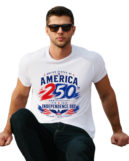 America 250th Anniversary - Independence Day – Patriotic Unisex Heavy Cotton T-Shirt