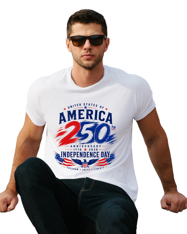 America 250th Anniversary - Independence Day – Patriotic Unisex Heavy Cotton T-Shirt