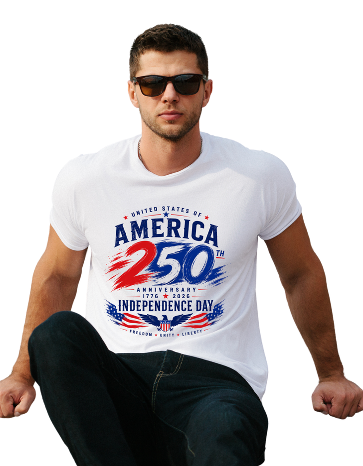 America 250th Anniversary - Independence Day – Patriotic Unisex Heavy Cotton T-Shirt