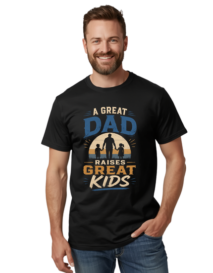 A Great Dad Raises Great Kids – Unisex Heavy Cotton T-Shirt