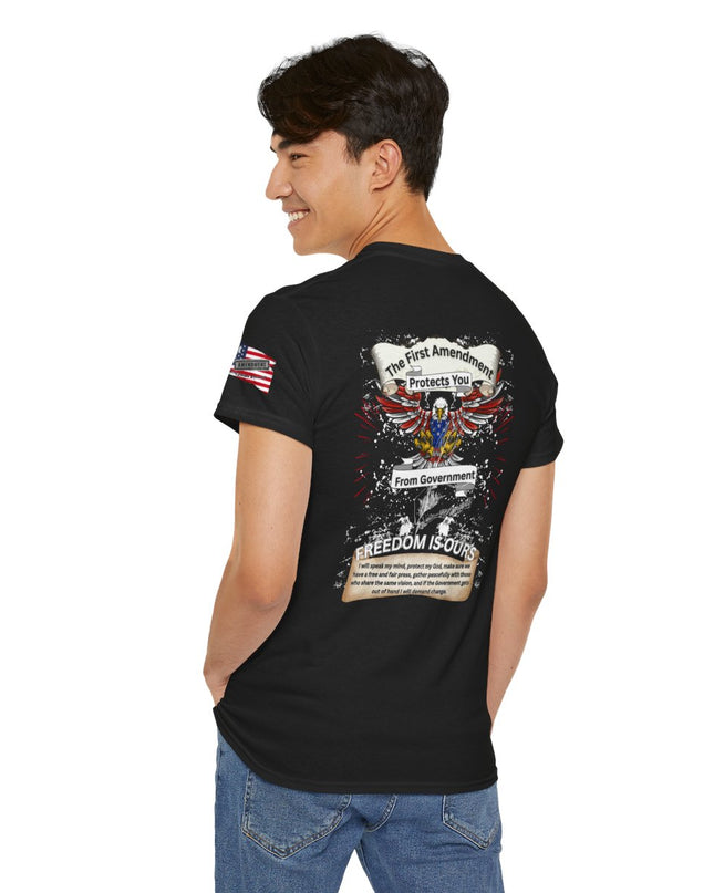 The First Amendment - Protects You From Government – Adult Unisex Heavy Cotton T-Shirt