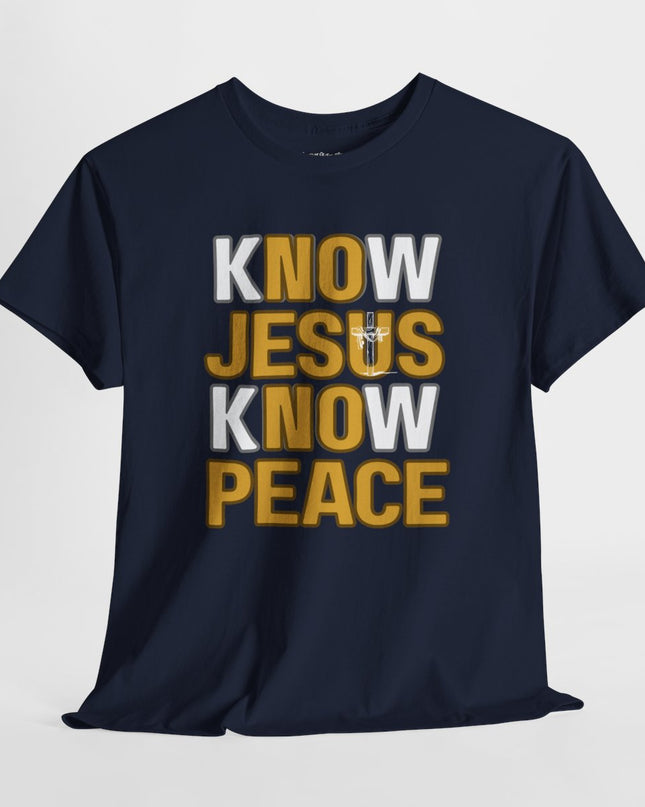 Know Jesus, Know Peace – No Jesus, No Peace -
Adult Gildan Heavy Cotton T-Shirt