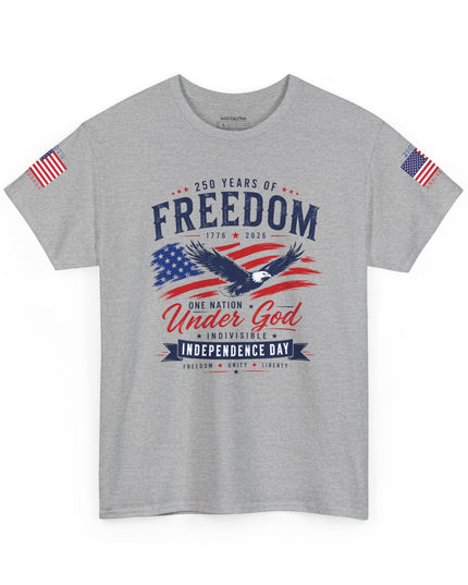 🇺🇸250 Years of Freedom – One Nation Under God – Independence Day Patriotic Unisex Heavy Cotton T-Shirt