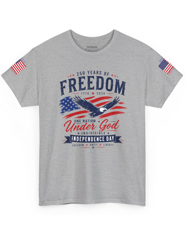 🇺🇸250 Years of Freedom – One Nation Under God – Independence Day Patriotic Unisex Heavy Cotton T-Shirt