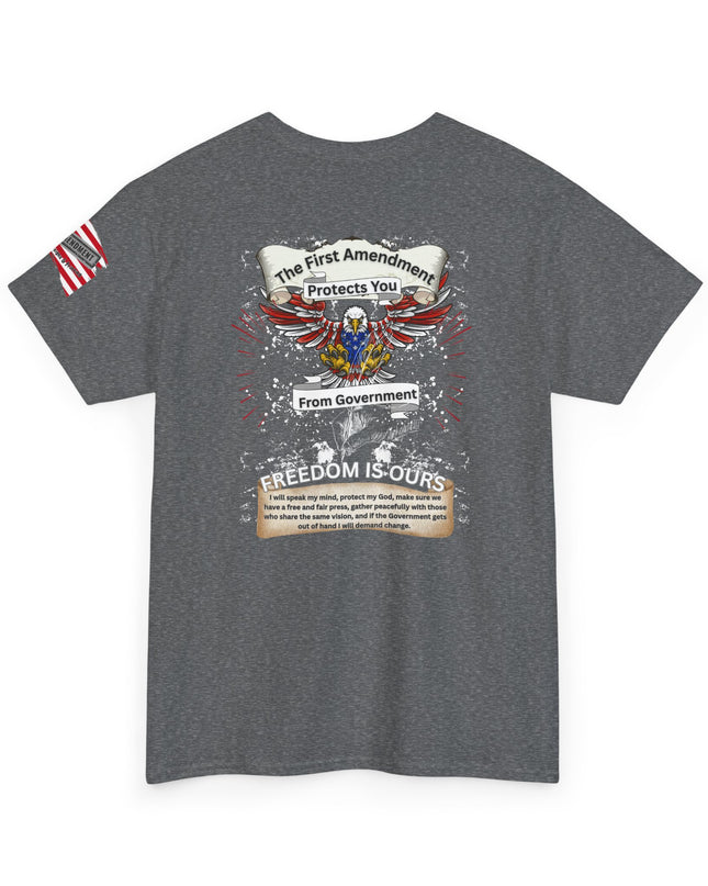 The First Amendment - Protects You From Government – Adult Unisex Heavy Cotton T-Shirt