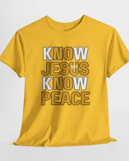 Know Jesus, Know Peace – No Jesus, No Peace -
Adult Gildan Heavy Cotton T-Shirt